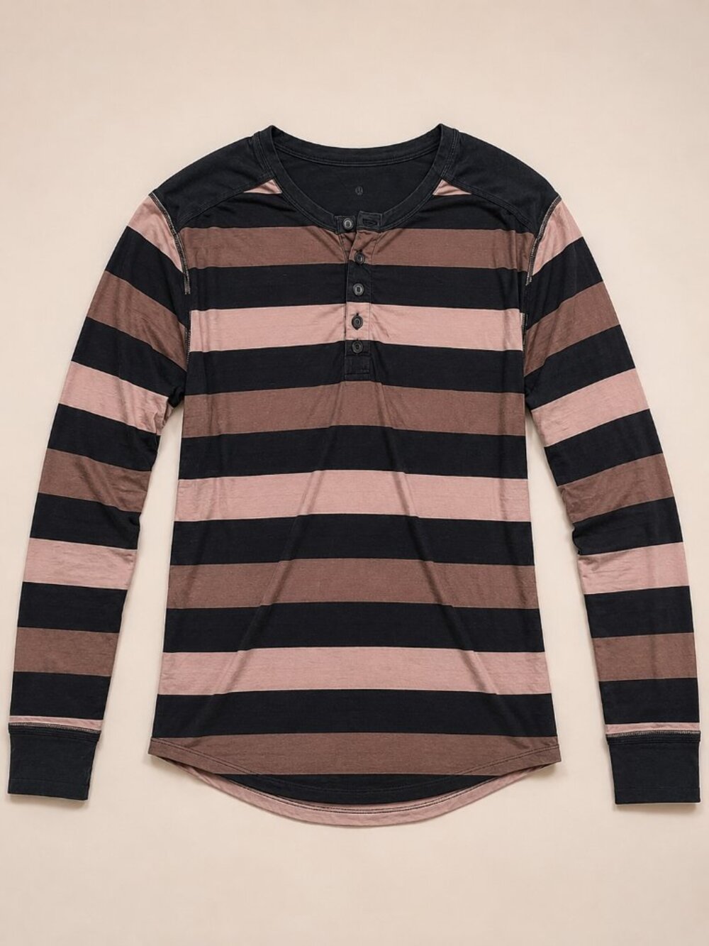 Lululemon Men’s Striped Long Sleeve Running Tee Shirt Large Athletic - Picture 2 of 3